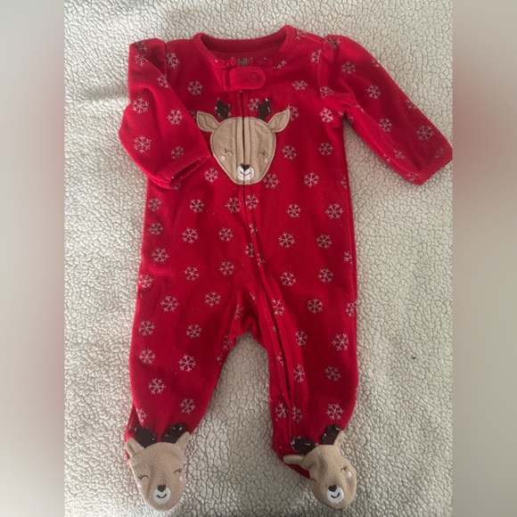Carter's Other - Carter's Fleece Festive Red Reindeer Footie